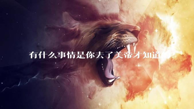 有什么事情是你去了美帝才知道的？